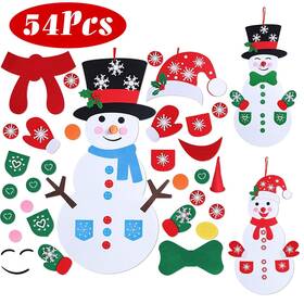 Global Phoenix 737547584556 Felt Christmas Snowman Set Diy Hanging Decorations Kits