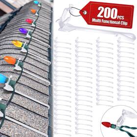 Glooglitter Jei-glooglitter-1450 200 Pcs Ridge Clips Christmas Light Roof Row Hooks