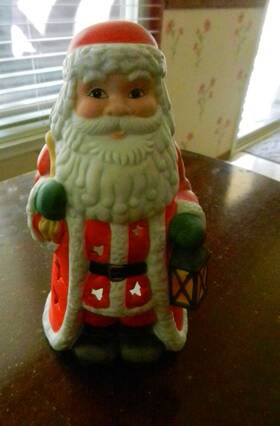 1135-d Goebel Christmas Santa Votive Candle Tea Light Ceramic