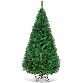 19722cm-gl Goflame 6ft Pvc Artificial Green Christmas Tree Home Holiday D Cor With Metal