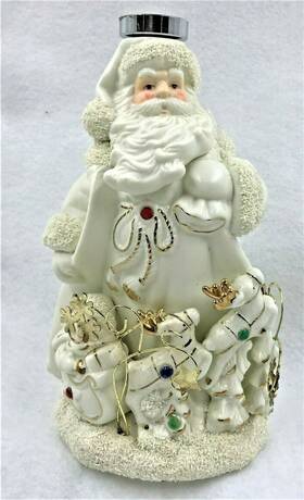 4415819ed Golden Granduer Grandeur Christmas Santa Holiday Centerpiece - Hand Painted Porcelain