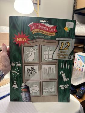 Goodmark Usa Inc 718762101025 The Christmas Shop 4 Sets Of 12 Window Stencil Kits New