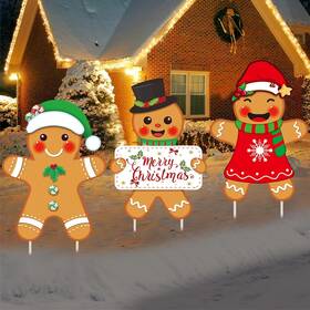 Rys08132424-gl-jbr Goolife 3 Pack Gingerbread Christmas Decorations Outdoor Yellow