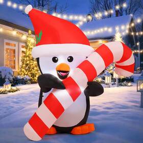 27211 Goosh 5.2 Ft Christmas Inflatables Penguins Outdoor Decorations Blow Up Yard Pengui