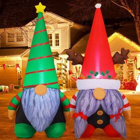 27407 Goosh 5.4 Ft Christmas Inflatable Outdoor Decoration Blow Up Green Red