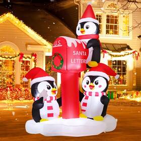 27533 Goosh 6.5 Ft Christmas Inflatables Penguins Outdoor Decorations Blow Up Yard