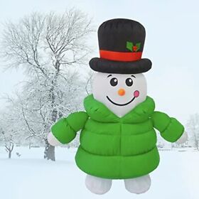 Goosh 6 Ft Height Christmas Inflatables Outdoor Down-filled Coat Snowman