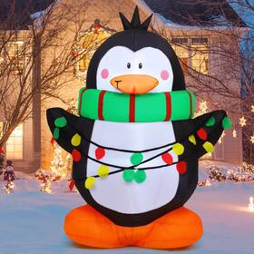 Dj-sd-27245 Goosh 4.2 Ft Christmas Inflatables Outdoor Decoration Penguin Chr