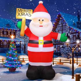 Dj-sd-27415 Goosh 8ft Inflatable Santa Claus Christmas Decoration With Led Lights For Yard