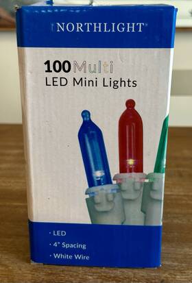 Nl02493 Gordon Companies Inc. Northlight 100 Multi Colored Led Mini Christmas Lights 4 Inch Spacing White Wire