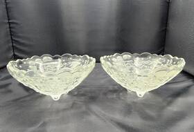 Gorham 070357442327 Set Of 2 North Pole Express 6.5 Inch Footed Bowl Holiday Traditions Christmas