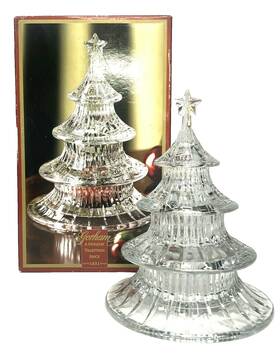 Gorham 070357476056 Crystal Glass Christmas Tree Candy Dish 3 Tiers 9 Inch Holiday Traditions By