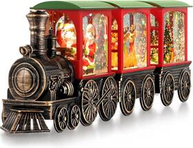 Coosg1 Gorrzai Train Snow Globe Christmas Lantern With Auto 6h Timer And Manual Glit