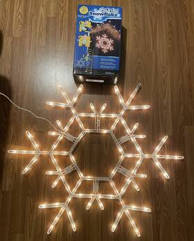 Gpg 054523270037 Ez Luminations 36 Inch Pre-lit Folding Snowflake Outdoor Hanging Christmas Decor