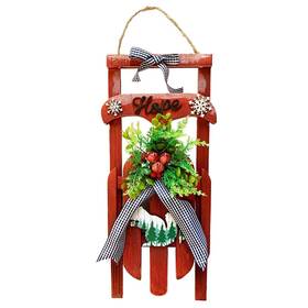 Grace Home 631851062253 Rustic Wooden Sleds Christmas Decor Decorative Hanging Sleigh With Lettering