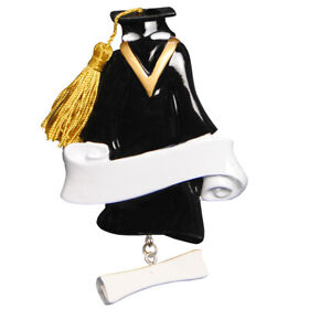 Grad Gown Graduation Girl Boy Personalized Christmas Ornament Do-it-yourself