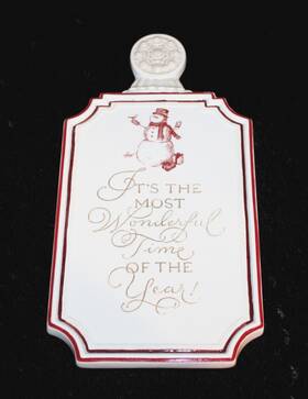 Grasslands Road 048419709817 Christmas Snowman Wall Plaque Ceramic Trivet Wonderful Time Year