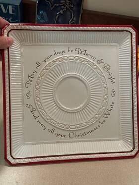 48419709749 Grasslands Road Christmas Sq Platter May All Your Days Be Merry And Bright 10 3/4 Inch