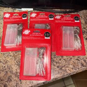 Greenbriar 639277790484 Lot Of 4 Christmas House Battery Operated Led Light Set Clear White New Sealed