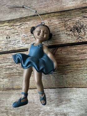 Greenbrier 195464387672 Christmas House Ornament 4.5 Inch Ballerina African American Girl Ballet Dancer Gift