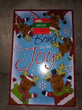 259858 Greenbrier Christmas Home Decor Bring On The Joy Wall Art Sign Xmas Reindeer Snowflakes