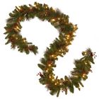 Grld-1001 Unbranded Christmas Decorations Garland Prelit Silver Spruce Pine Cones Red
