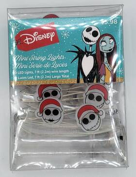 Grupo Ruz 193849009867 Disney Mini String Lights Skellington 7 Ft 20 Led Nightmare Before Christmas