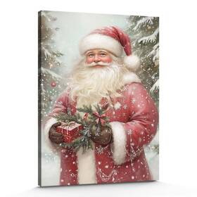 Gspqaz 113061992154 Classic Santa Claus Christmas Wall Art - Festive Holiday Canvas Print