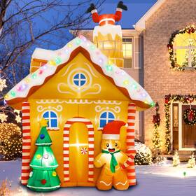 S-cq-jbw-us-1 Gudelak 10ft Christmas Inflatables Outdoor Decorations Inflatable Gingerbread House