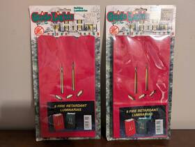 Guide Lights 092629273002 Holiday Luminaries 6 Christmas Candles Red Green Fire Retardant X2