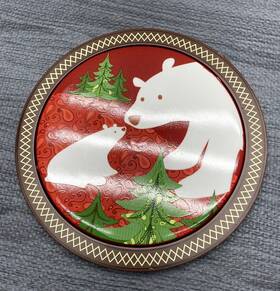 88873 Gund Christmas Gotta Getta 7 Inch Tile Trivet Mama And Baby Polar Bears Holiday Decor