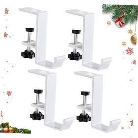 Guojanfon 014679866249 Christmas Stockings Holder Hanger Metal Hooks For Hanging 4 White