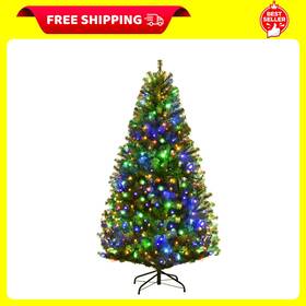 Gymax 313105732784 4ft Pre-lit Artificial Christmas Tree Premium Hinged With 100 Led Lights And St