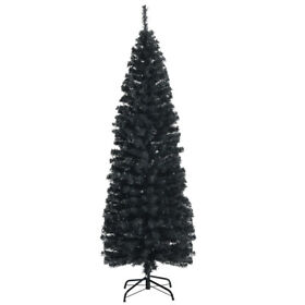 Gym08179 Gymax 6ft Unlit Black Halloween Pencil Tree Christmas With 520 Pvc Branch