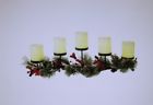 H10328 Qvc Curved Candle Holder With Flameless Candles And Garland