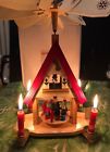 H1466 Kurt Adler Wood Alpine House Carousel With Candles