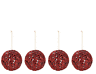 H209080 Qvc Set Of Glittered Ornate Scroll Sphere Ornaments Red