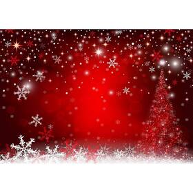 Tky-006-b Haboke 10x8ft Soft Fabric Winter Red And Christmas Tree Backdrop For Photography Sno