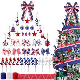 Halfchet-gaibiao1 Halfchet 43 Pcs 4th Of July Patriotic Tree Decorations Independence Day Christmas