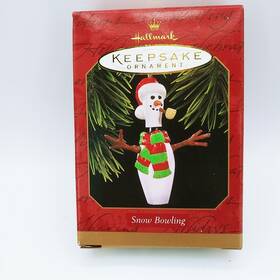 Hallmark 015012375350 1997 Keepsake Ornament Snow Bowling Pin Snowman Christmas
