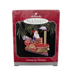 Hallmark 015012425291 Keepsake Cruising Into Christmas Ornament 1998 Metal With Box