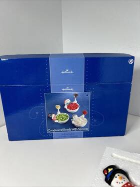Hallmark 015012703511 Condiment Set With Spoons Snowmen Holiday Christmas 3 Piece