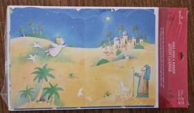 Hallmark 015012816648 Christmas Cards Advent Calendar And Envelope Once Upon A Manger Nativity