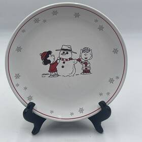 Hallmark 015012958584 Peanuts Dessert Plates Set Of 4 In Box Winter Christmas Scenes