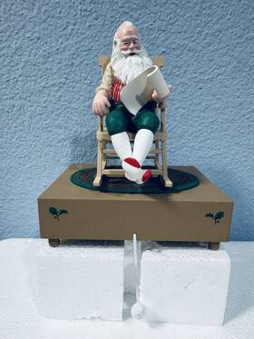 Hallmark 070000035456 Musical Rocking Santa Claus Christmas Stocking Hanger Vtg 1990 Video