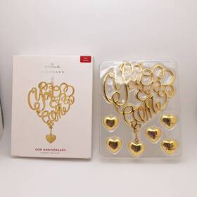 1799qhx4069 Hallmark Keepsake Our Anniversary You And Me Ornament 2019 Metal 7pc Charms Xmas