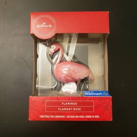 1haj1534 Hallmark Pink Flamingo Christmas Ornament Flamant Rose Glitter Tree