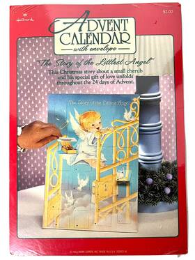 200xc1-6 Hallmark Christmas The Littlest Angel Advent Calendar With Envelope Vintage Sealed