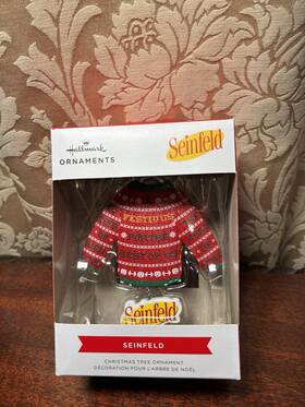 2hcm5708 Hallmark Christmas Ornament Seinfeld Sweater Festivus For The Rest Of Us Nib