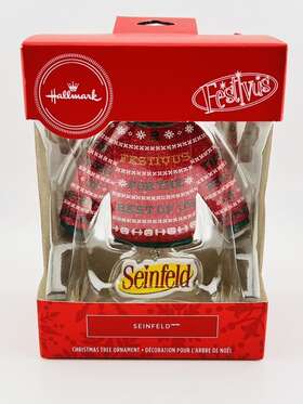 2hcm6709 Hallmark Christmas Ornament Seinfeld Festivus Holiday Sweater
